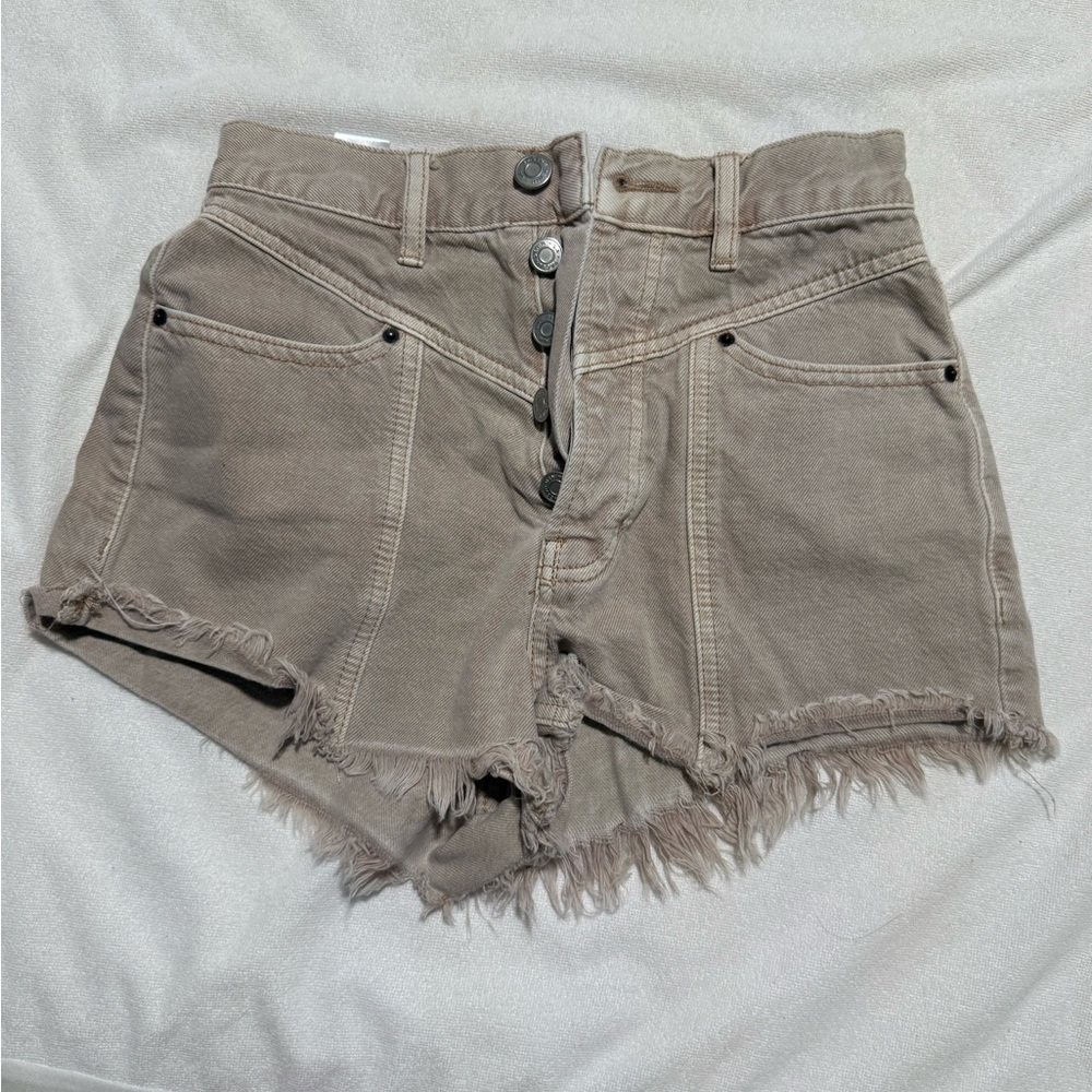PacSun High-Waisted Button Fly Tan Shorts